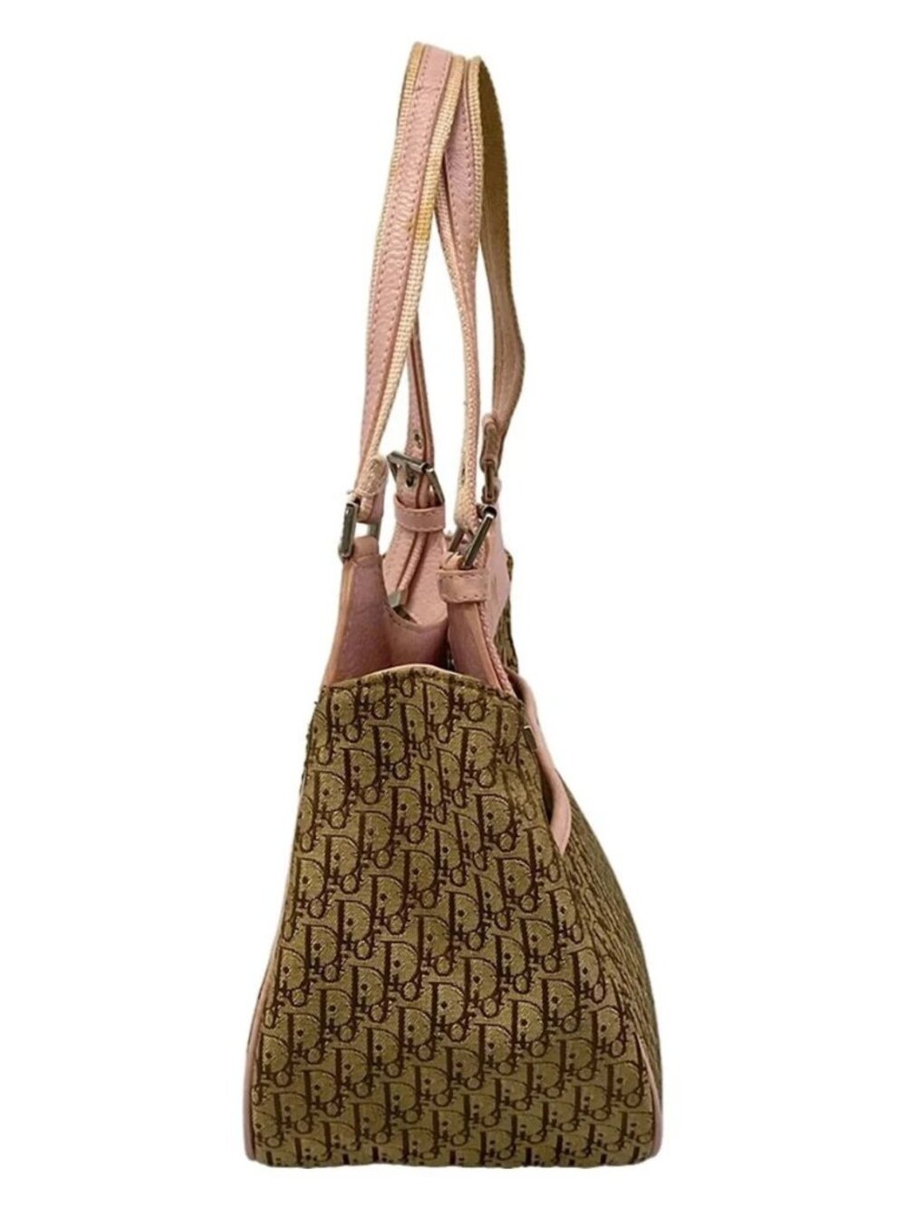 DIOR/ChristianDior Street Chic Beige Dark Brown Light Pink Jacquard Leather - Picture 4 of 15